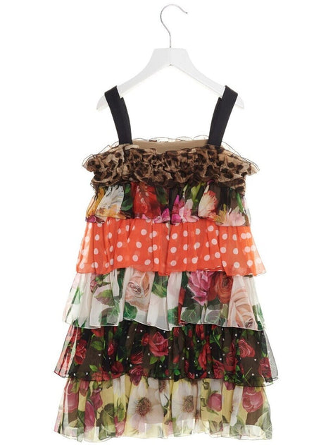 DOLCE & GABBANA ドルチェ＆ガッバーナ Multicolor Floral print silk dress ガールズ 春夏2021 L52DT1G7YQSS9000 ju